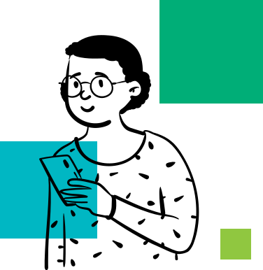 woman on phone graphic